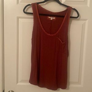 Pure Good Anthropologie Maroon Sleeveless Top with Pocket